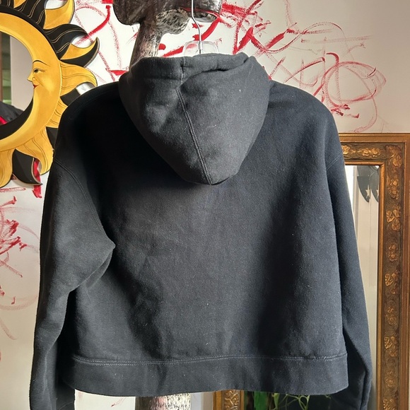 HOST PICK Obey Black Hoodie Cropped with Embroidered White Detail Small - Picture 5 of 16